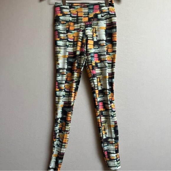 Nike Dri Fit Multicolor running workout yoga leggings Sz S - Picture 3 of 11